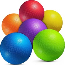 5 Playground Balls for Toddlers Kids - 6 Pack Inflatable Rubber Bouncy D...