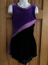 THE LINE UP MINSTREL PURPLE VELVET FIGURE SKATING DRESS DANCE COSTUME SIZE 8