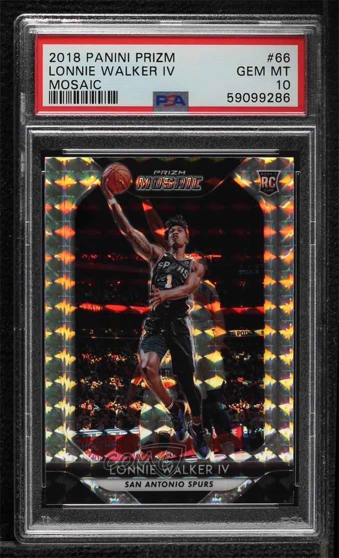 2018-19 Panini Prizm Mosaic Lonnie Walker IV #66 PSA 10 GEM MT Rookie RC 17a5