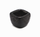 Mini San Ildefonso Blackware Bowl Rainclouds Square Rim  1.5" W Painted LZPM8 — photo 3