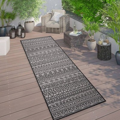 Rugshop Outdoor Runner Rug Geometric Bohemian Textured Indoor Outdoor Rugs 2x7