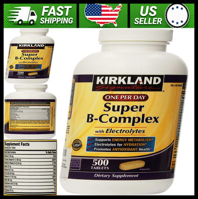 Kirkland Signature Super B-Complex with Electrolytes Tablets 1000 Count Pack of