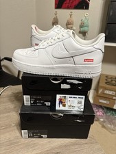 NIKEエアフォース1 supreme 箱有り Nike Air Force 1 x Supreme Low Box Logo - White for Sale