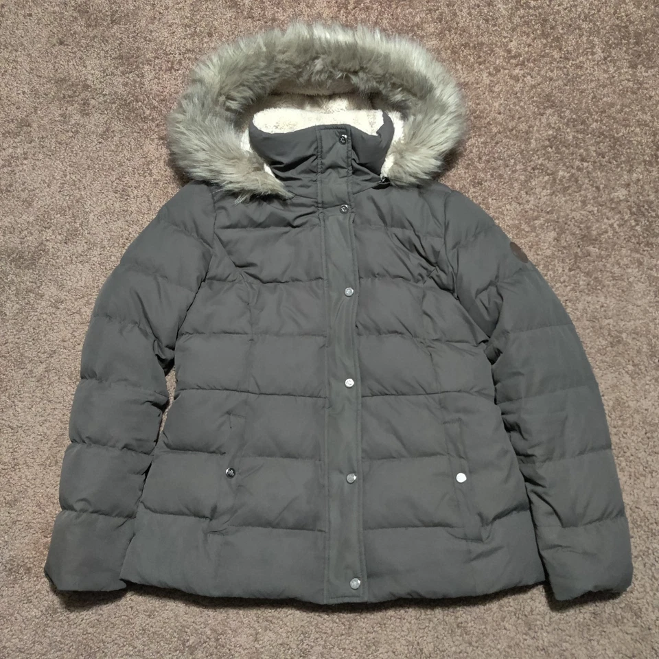 Lauren Ralph Lauren пальто женщин размер M оливковый парка вниз пуховик шерпа меха капюшон - Изображение 2 из 4