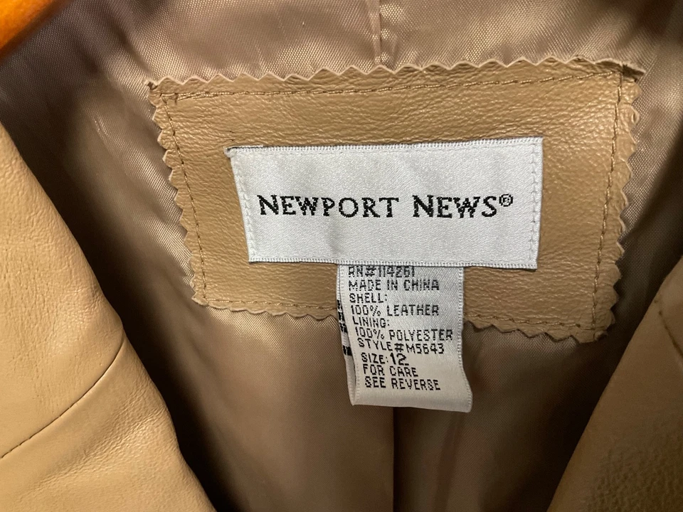 Leather Blazer Newport News Womens Size 12 Camel - Image 2 of 4