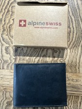 Alpine Swiss BL135-BLK Men's Passcase Bifold Wallet - Black