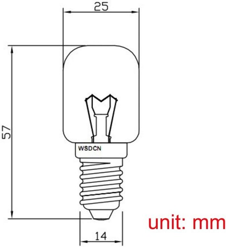 2 Pack, Fulfilled by Amazon, WSDCN E14 T25 25W 2 Pieces, By Amazon - Picture 4 of 5