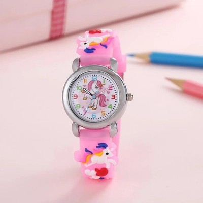 Mädchen 3D Einhorn Uhr Silikon Uhr Kleinkind Armband für Kind 4 Farben. UK