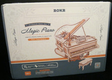 ROKR 3D WOODEN PUZZLE MAGIC PIANO DIY MECHANICAL MUSIC BOX KIT GEAR DRIVE MODEL