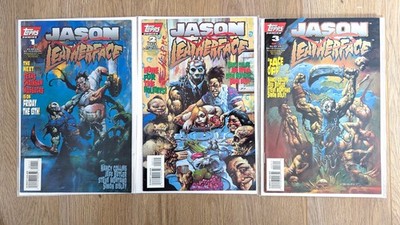 Jason vs Leatherface #1, #2, #3 Topps Comics 1995 Complete set NM-