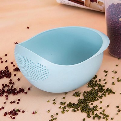 Plastic Drain Basket Multi-Purpose Rice, Fruit, and Vegetable Washing Bowl