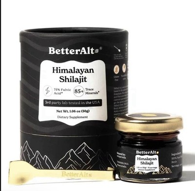 BetterAlt Himalayan Shilajit Resin Fulvic Acid Boost Stamina 1.06 oz (30g)