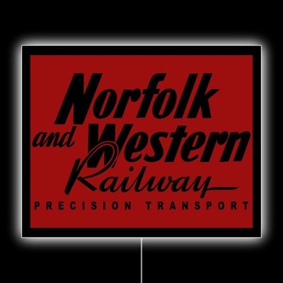 Norfolk & Western Railway, Railroad NEW LED Hanging Lighted Sign: 18x23 ...