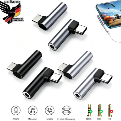 USB Typ C auf zu Aux 3,5mm Klinke DAC Audio Kopfhörer Adapter für iPhone Samsung