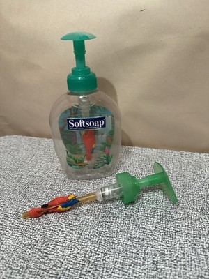 Vintage SOFTSOAP Hand Soap Dispenser RED PARROT Green Pump Animal  Tropical 