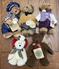 Boyds Bears Plush Lot Of 5 w Tags One Articulated Four w Outfits EUC
