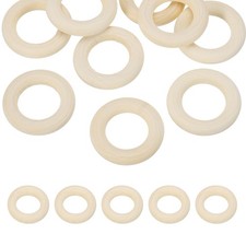 30mm Natural Wooden Rings, 10 Pack Wood Ring Round Linking Rings, Natural Color