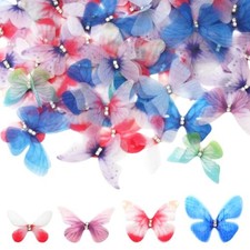 100PCS Mini Butterflies for Crafts, Colorful 3D Butterflies for Bouquets 