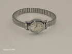 Vintage Timex Watch Women Silver Tone Stretch Band Manual Wind -Tested Works