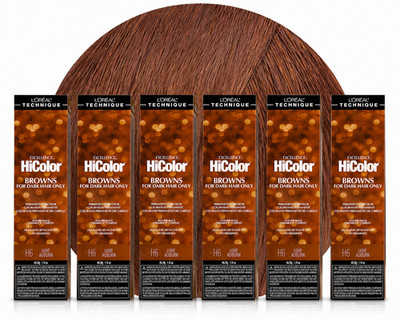 Loreal Technique Excellence HiColor - H6 Light Auburn - 1.74 oz - 6 PACK