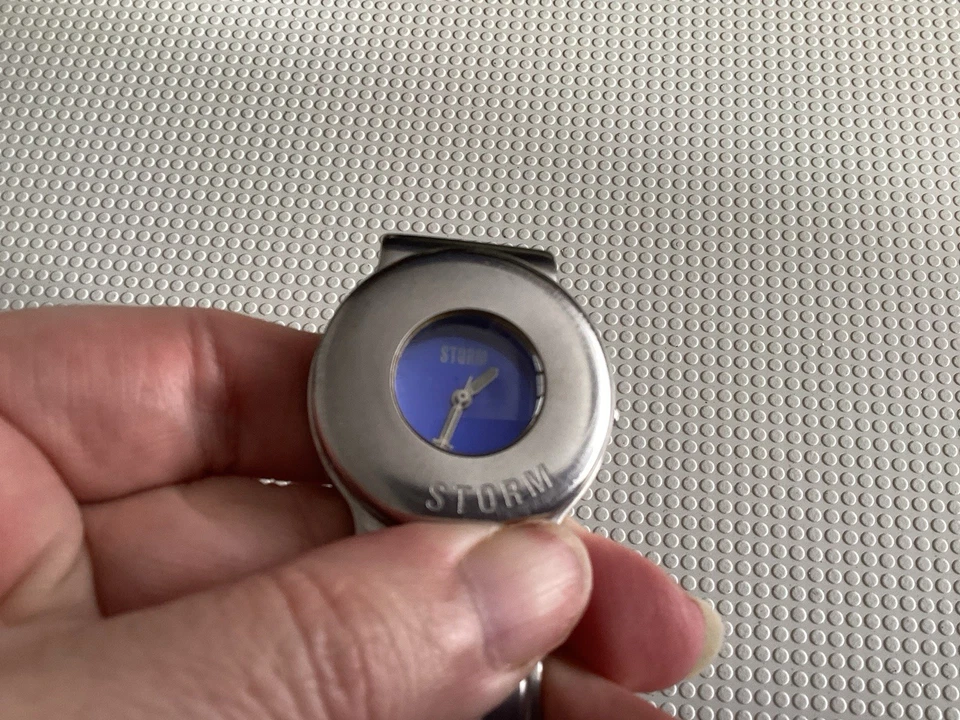 Vintage Storm MICROCAMERA watch Light Blue Sunburst Dial St/ Steel Bracelet - image 3 of 4