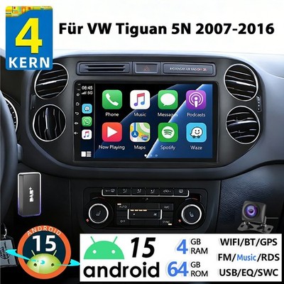 Carplay DAB Für VW Tiguan 5N 2007-2016 Apple Android 15 Autoradio GPS NAVI 4+64G