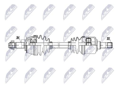 NTY Driveshaft NPW-FT-083 For Fiat Front Axle Left 22/25 Outer Splines