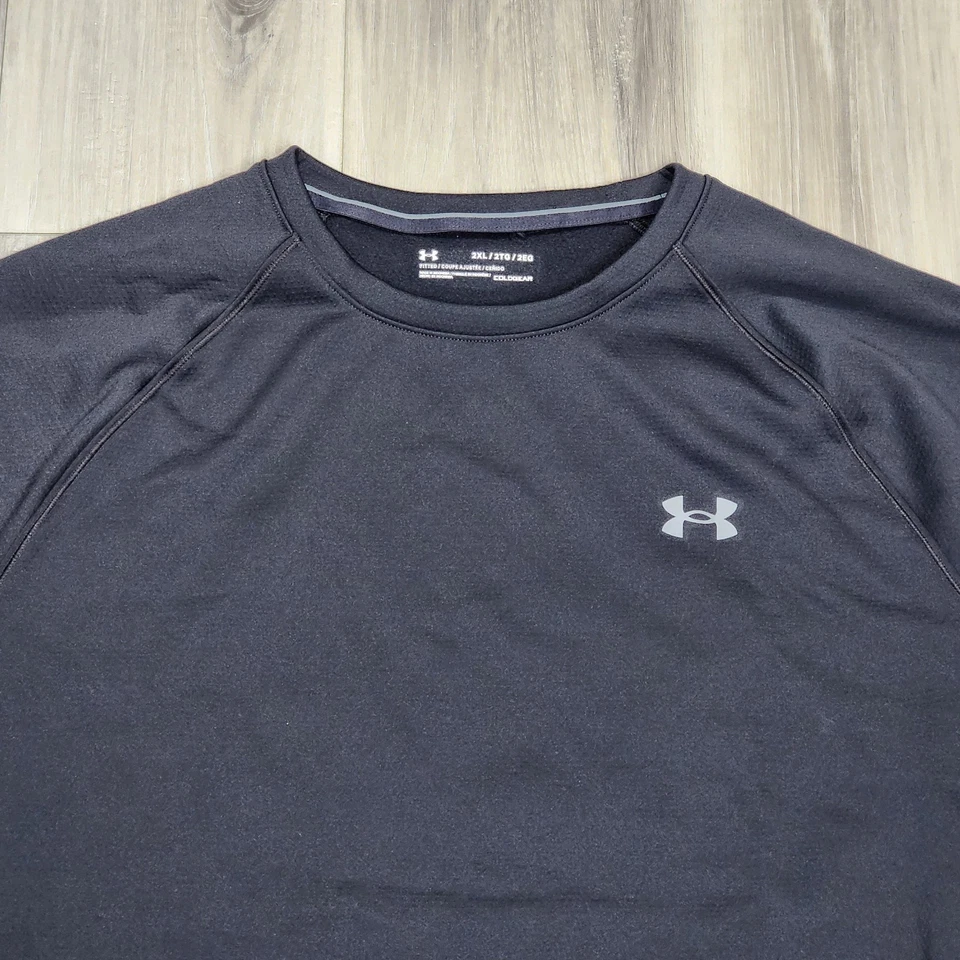Moletom Under Armour masculino 2XL preto base 4.0 manga longa camada base - Imagem 2 de 4