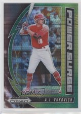 2020 Panini Prizm Draft Picks Power Surge Green & Yellow Hyper AJ Vukovich 1m8