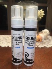 2X Skunk Odor Remover Head  Face Foam Easily Eliminate Skunk Odor from Pets 8oz