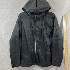 Columbia Switchback Hooded Rain Jacket Plus Size 2X WW0127 Black Windbreaker
