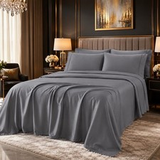 Hotel Signature 400TC Egyptian Cotton 6 Pc Sheet Set King Gray