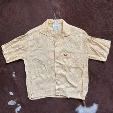 Vintage 50s 60s Penneys TOWNCRAFT Shirt Jac Medium Rockabilly Slub Weave Mesh