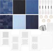 28 Pcs Sashiko Thread Kit Sashiko Needles Denim Fabric Embroidery Patterns Thimb