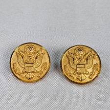 Vintage Military Waterbury Great Seal of United States Gold Tone Metal Buttons