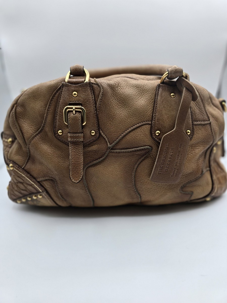 Rare Prada Cervo Patchwork Bauletto Bag Deerskin, Alligator And