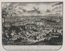 Malplaquet Mons bataille battle gravure engraving Huchtenburgh Kupferstich 1729