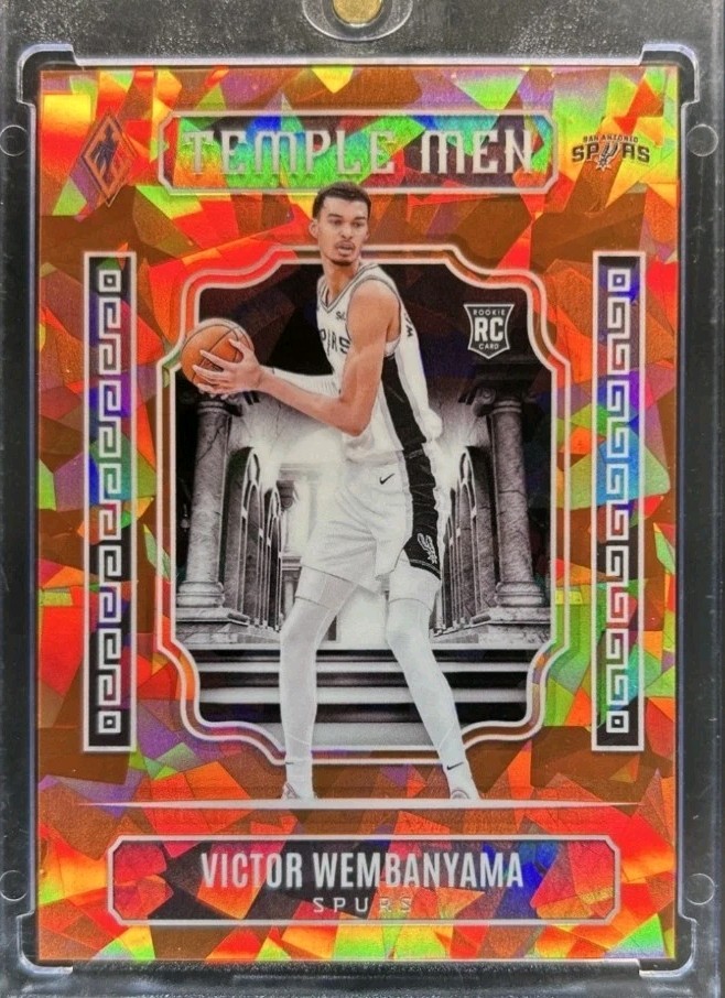 2023-24 Panini Phoenix Victor Wembanyama Temple Men RC Orange Ice #/249 Spurs