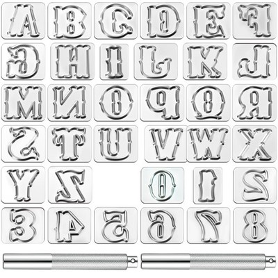 37 Pcs Leather Stamping Tools 19mm Leather Stamp Kit Include Alphabet Number ...