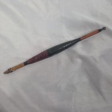 Antiguo señuelo de aparejos bobber flotador de pesca de madera pintada de colección primitivo 7,25 pulgadas