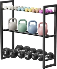 Pickpiff Adjustable 3-Tier Dumbbell Rack – Heavy-Duty Metal Weight Storage Stand