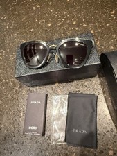 Prada Sunglasses Gold Cat Eye Gradient Grey