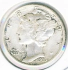 1939-D SILVER MERCURY DIME !!   AU+ !! Scratched