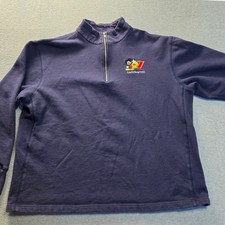 Walt Disney World Mickey Mouse 2007 Quarter Zip Sweatshirt Large Navy Blue
