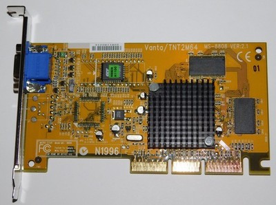 Grafikkarte NVidia Riva TNT2 M64 Vanta TNT2M64 Universal AGP 4x VGA MS-8808 V2.1