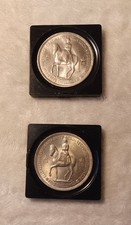 2 Crown Coins, Celebrating The Coronation Of Queen Elizabeth In 1953