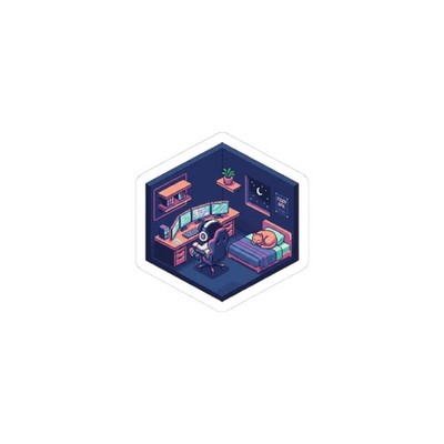 Cozy Isometric Pixel Room Sticker | lofi pixel, retro pixel