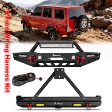 For 1989-2001 Jeep Cherokee Xj Black Steel Front Rear Bumper Wtire Carrierwire For 1989-2001 Jeep Cherokee Xj Black Steel Front Rear Bumper Wtire Carrierwire