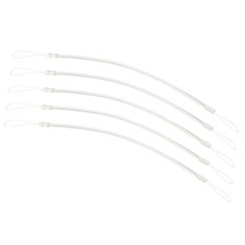 5pcs 8" Plastic Retractable Spring Coil Straps Key Holder Lanyard, Clear