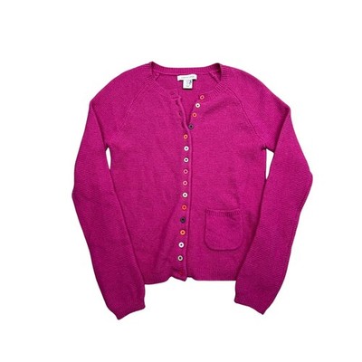 Tabitha Webb Pink Lambswool Blend Multi Color Button Cardigan Sweater Womens S